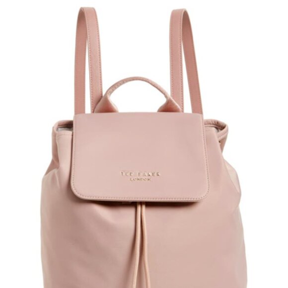 TED BAKER London Drawstring Nylon Polyamide Backpack Pale Pink - Picture 4 of 4